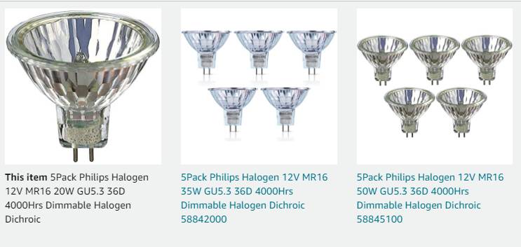 Amazon uk selling Philips halogen lamps